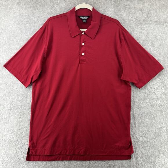 Brooks Brothers Shirt Mens L Red Polo 1/4 Button Country Club Short Sleeve Sport - Picture 1 of 12
